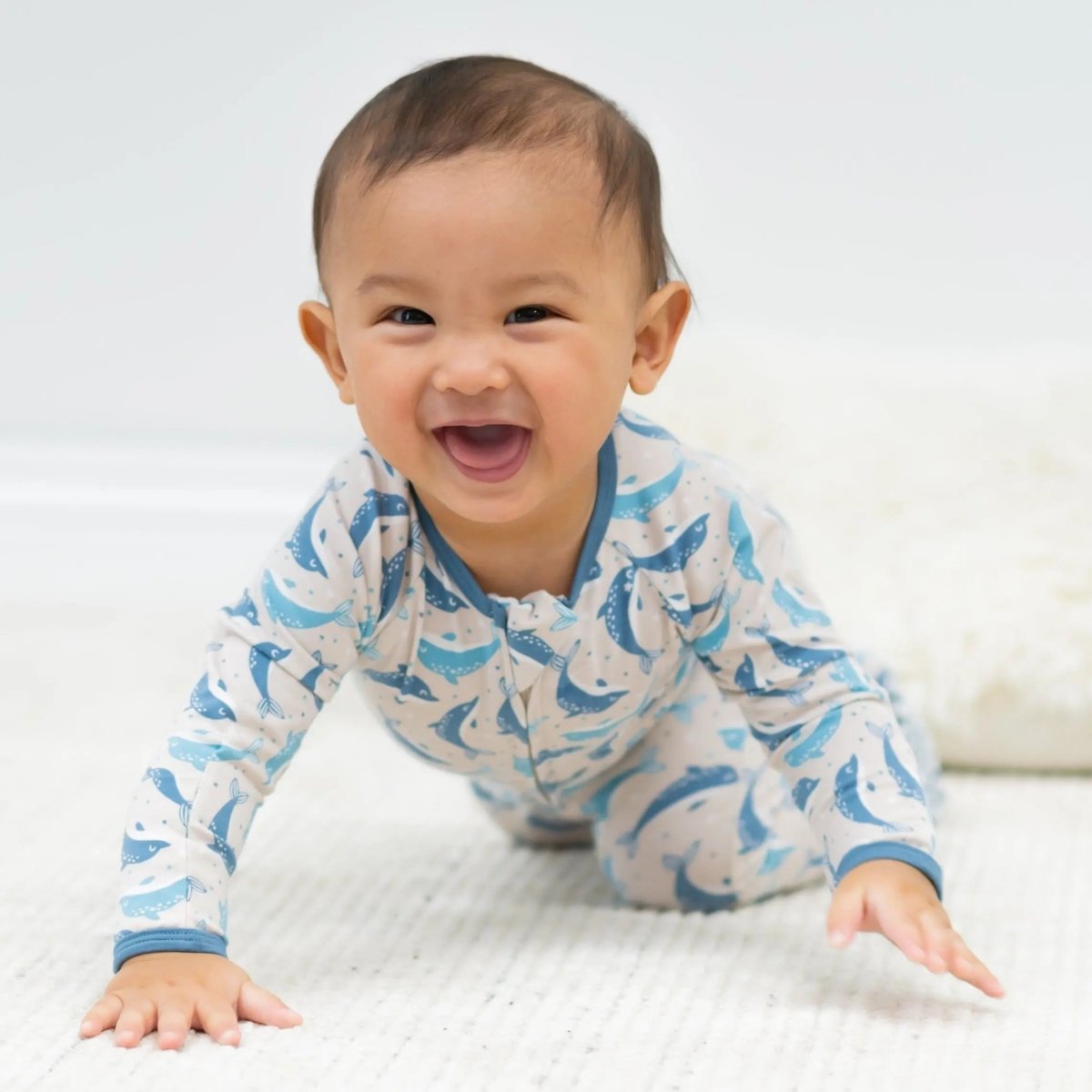 Sweet Bamboo Luxury Baby Zipper Footie with 2 Way Zip and Silicone Grips for Comfortable Sleep - 