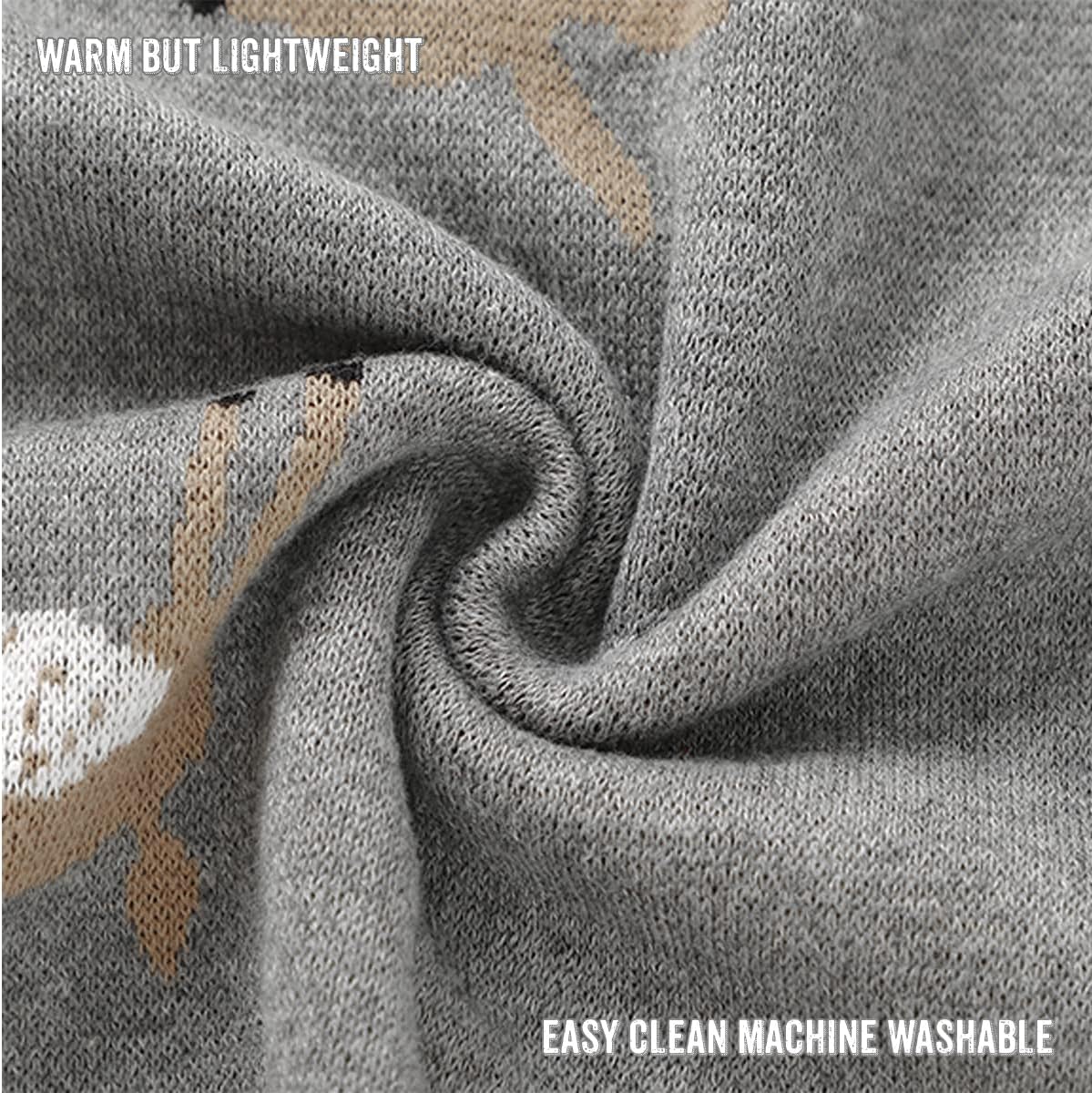 Bleu La La Luxury Cotton Blanket - Deer Knit Swaddle for Newborns - Everetts Place Boutique - 