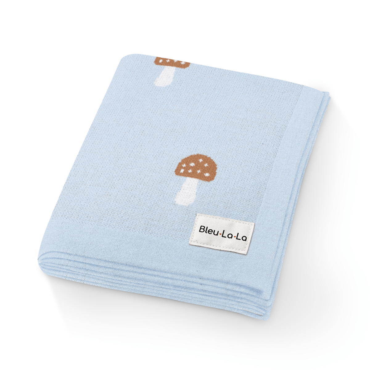 Bleu La La Luxury Knit Mushroom Swaddle Baby Blanket Made from 100 Percent Cotton for Year-Round Comfort -