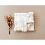 Harp Angel Boutique Luxury Muslin Baby Blanket with Cream Lace for Gentle Infant Comfort - 