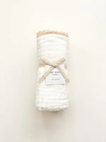 Harp Angel Boutique Luxury Muslin Baby Blanket with Cream Lace for Gentle Infant Comfort - 