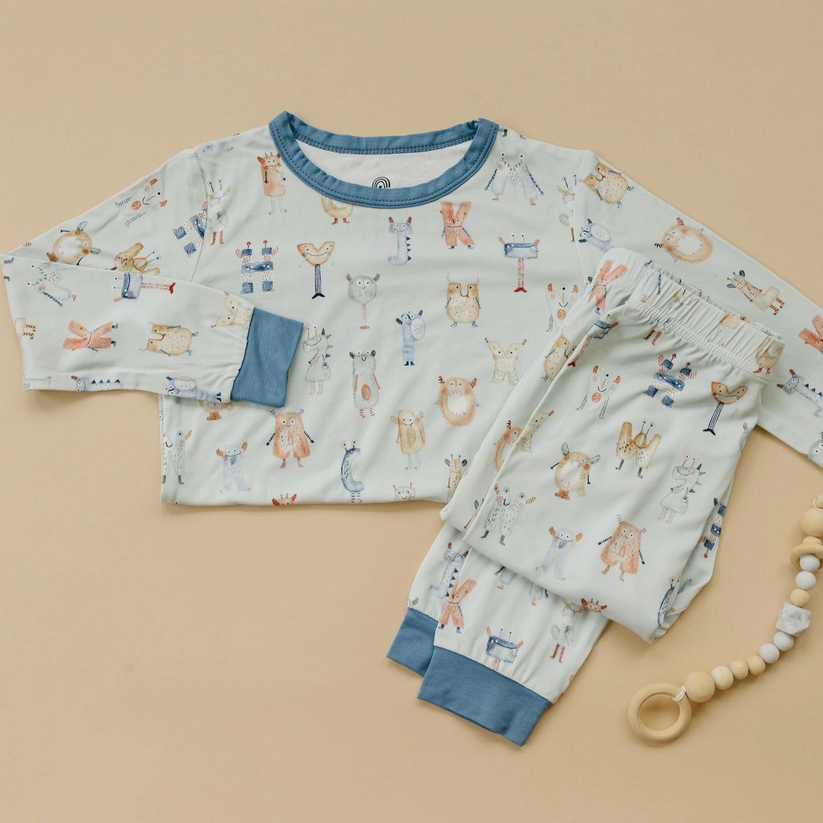 Little Joy Co. M is for Monsters 2pc Bamboo Pajamas - 