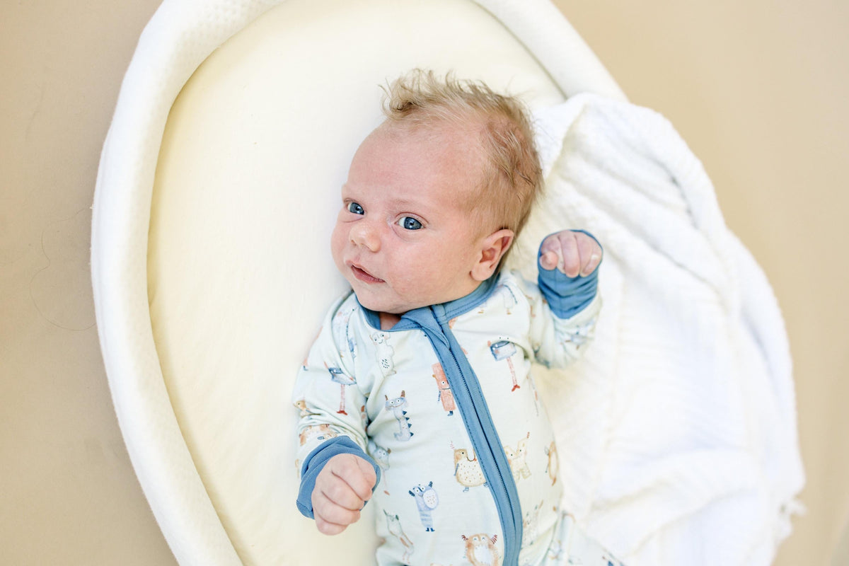 Little Joy Co. M is for Monsters Bamboo Zippy Pajamas - Halloween Baby Boy PJs - 