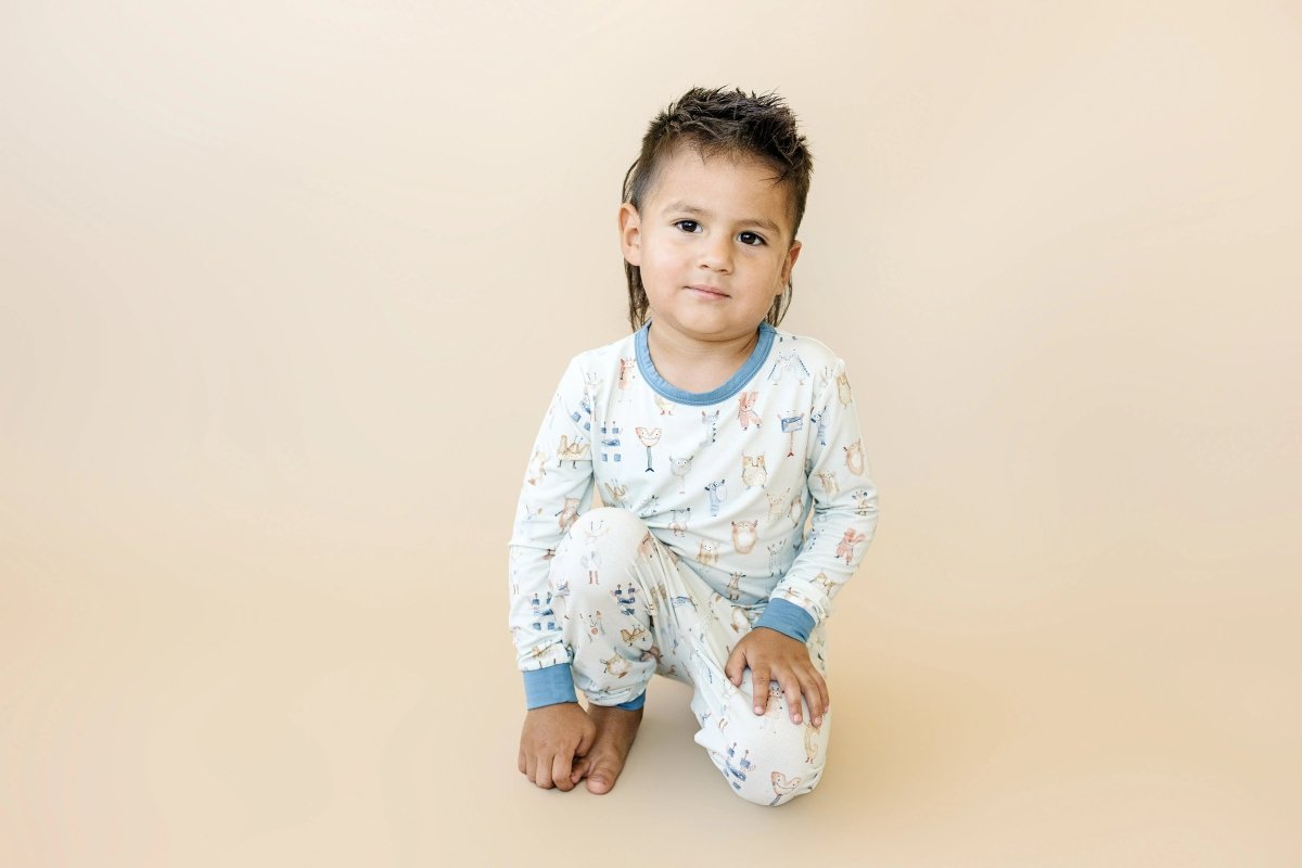 Little Joy Co. M Is For Monsters Two Piece Bamboo Pajamas For Kids - Everetts Place Boutique - 