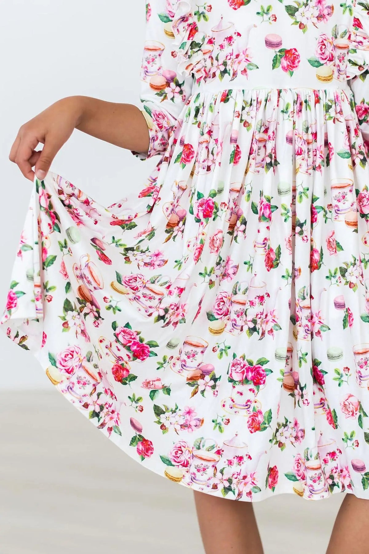 SALE Macarons & Tea Ruffle Twirl Dress - Sleeve, Day Dress, One-piece garment, Pink, Dress | Everetts Place