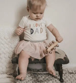 Finn + Emma Macrame Oval Play Mat & Love Dad Bodysuit Bundle - 