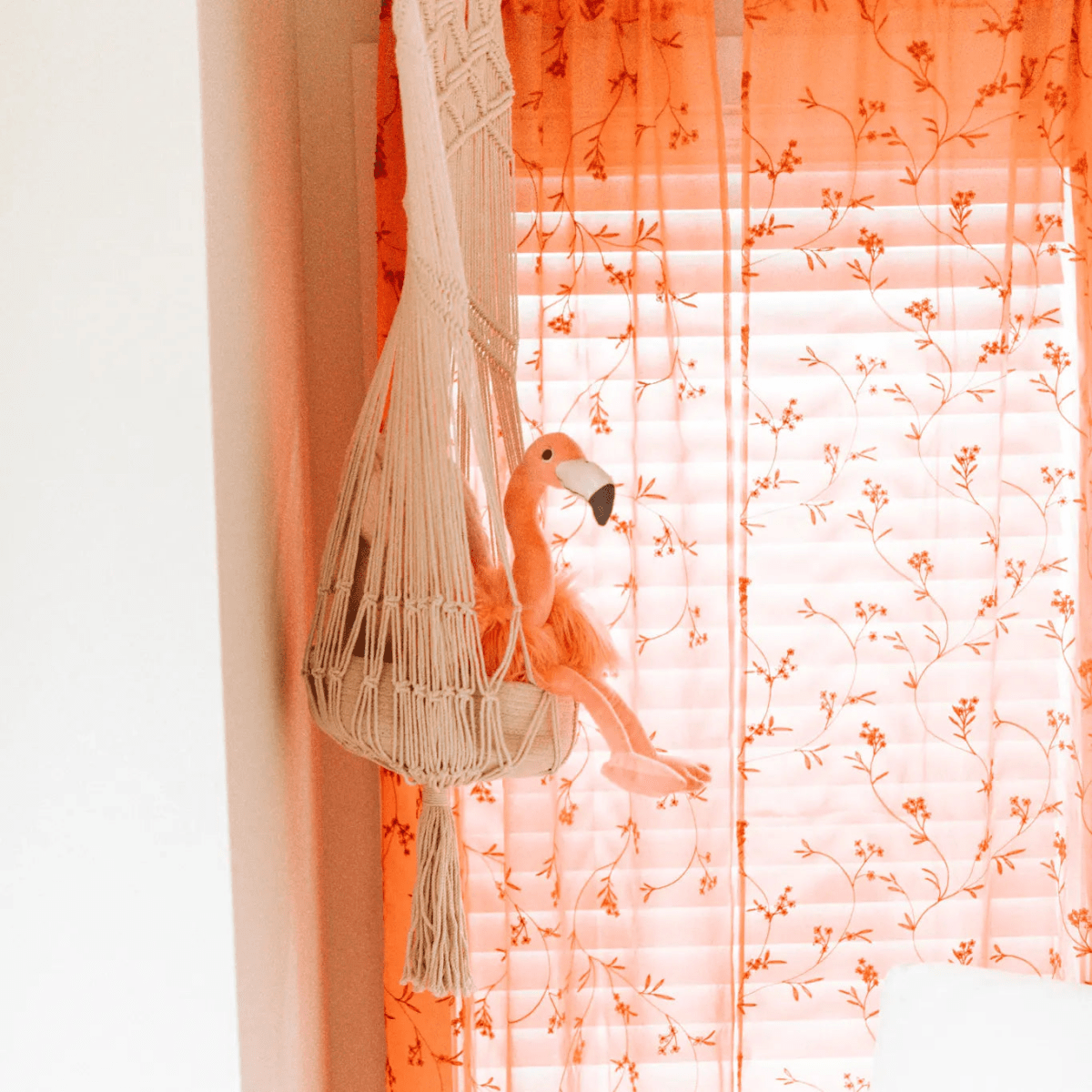Finn + Emma Macrame Toy Hanging Basket for Children's Room Boho Décor and Organization - Everetts Place Boutique - 