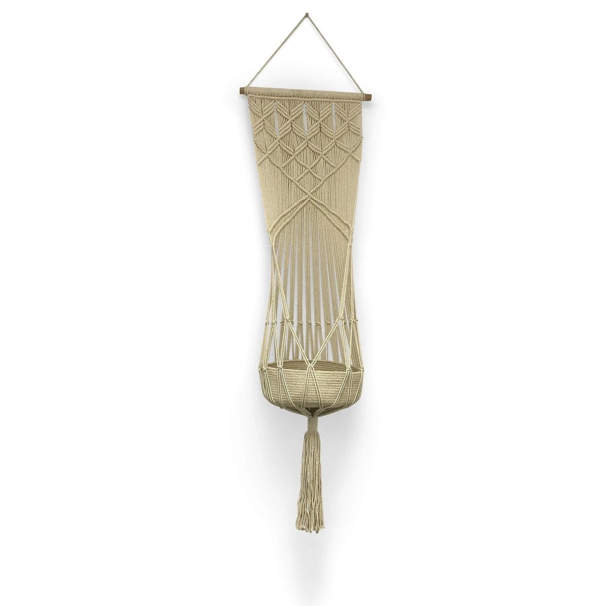 Finn + Emma Macrame Toy Hanging Basket for Children's Room Boho Décor and Organization - Everetts Place Boutique - 