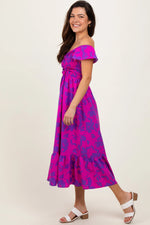 PinkBlush Magenta Multi Smocked Top Maxi Dress - 