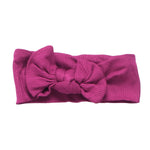 Three Little Tots Magenta Ribbed Knotted Headband - 
