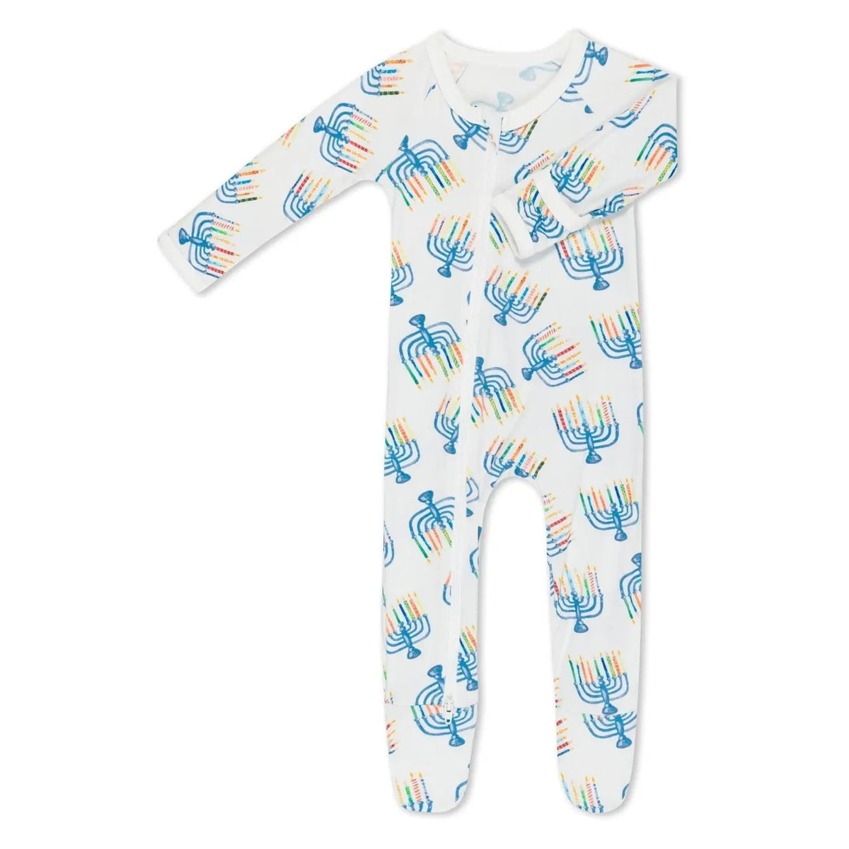 Bestaroo Magical Menorahs Baby Footie With Bamboo Fabric And Two Way Zippers - 