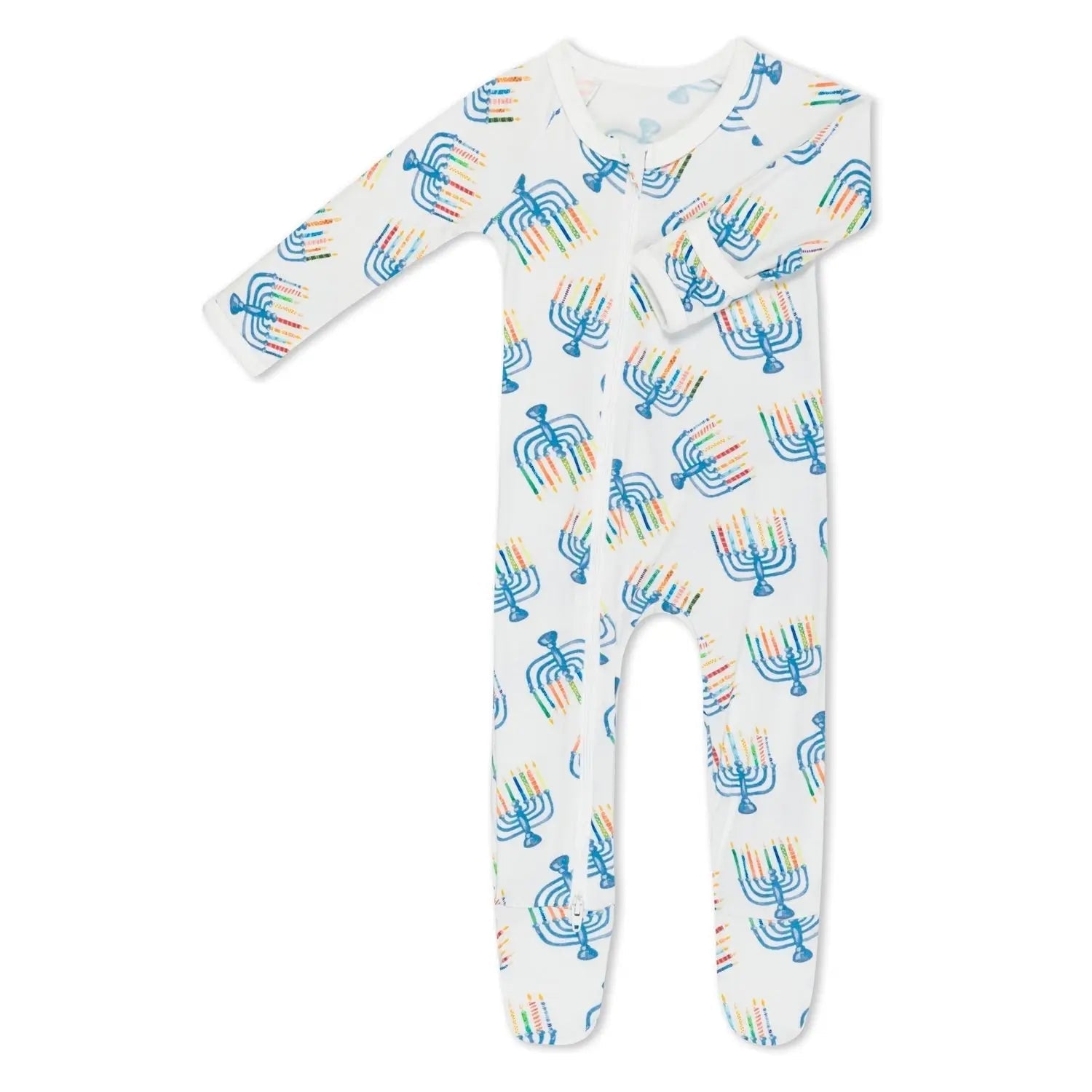 Bestaroo Magical Menorahs Baby Footie With Bamboo Fabric And Two Way Zippers - 