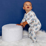 Bestaroo Magical Menorahs Baby Footie With Bamboo Fabric And Two Way Zippers - 