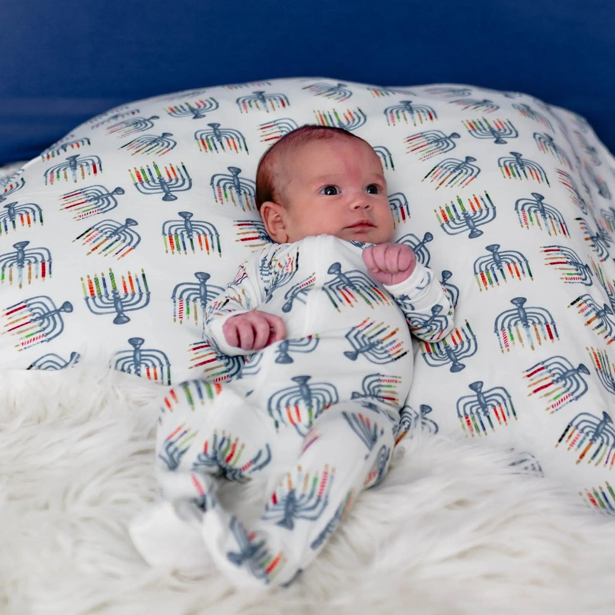 Bestaroo Magical Menorahs Baby Footie With Bamboo Fabric And Two Way Zippers - 