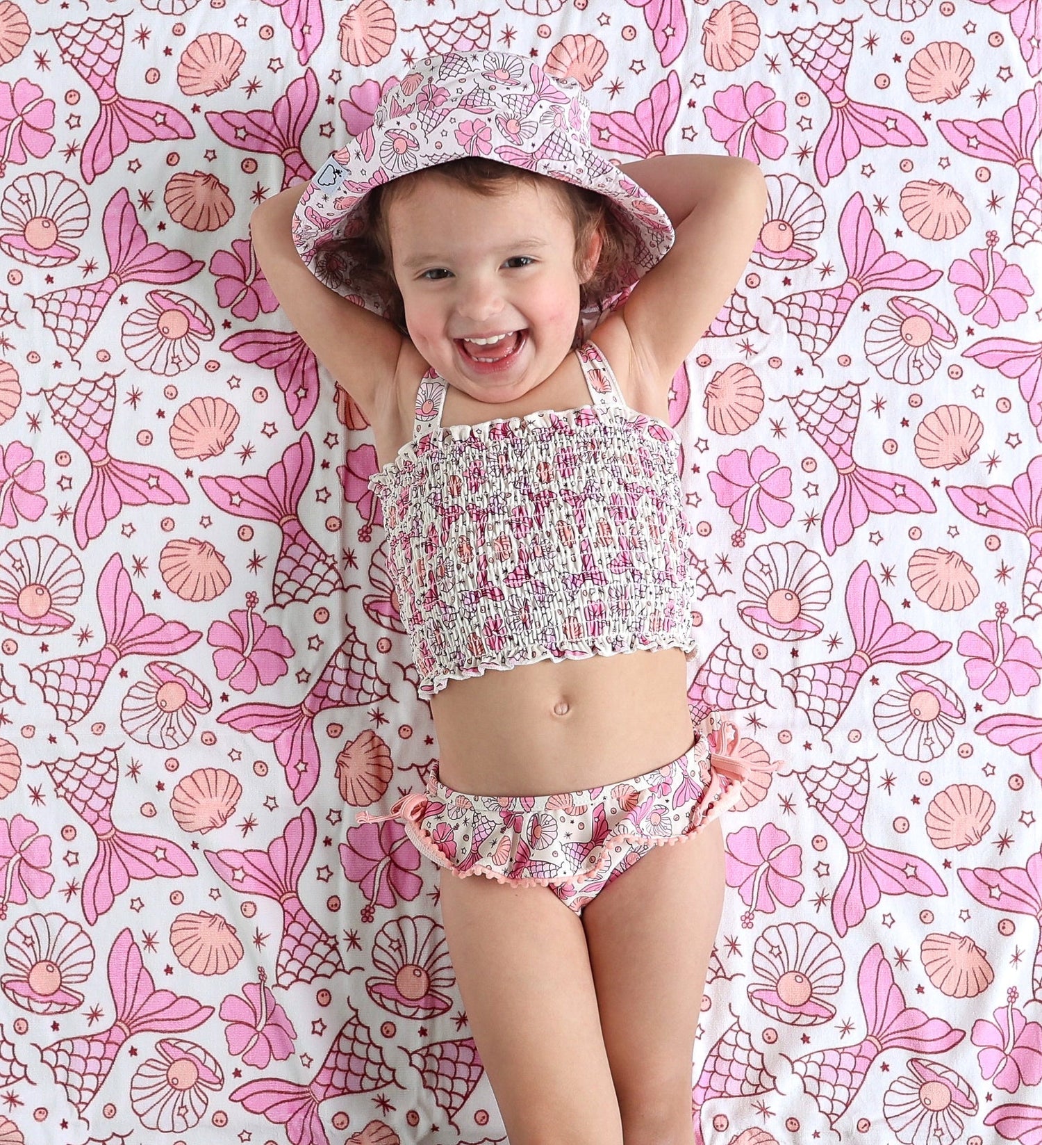 DREAM BIG LITTLE CO MAGICAL MERMAID DREAM SMOCKED TANKINI TWO PIECE SWIM SUITEveretts Place
