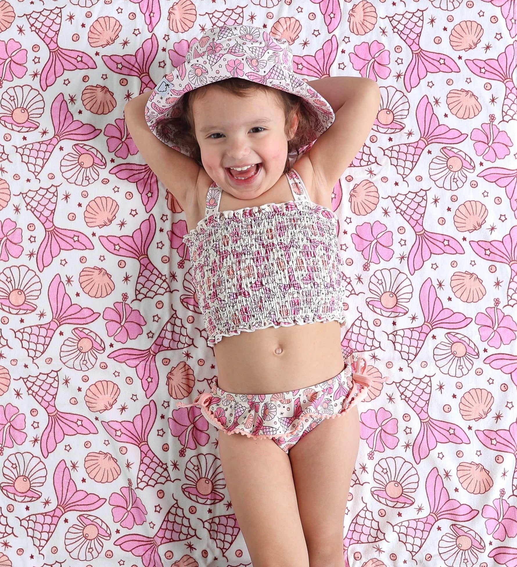 DREAM BIG LITTLE CO MAGICAL MERMAID DREAM SMOCKED TANKINI TWO PIECE SWIM SUITEveretts Place