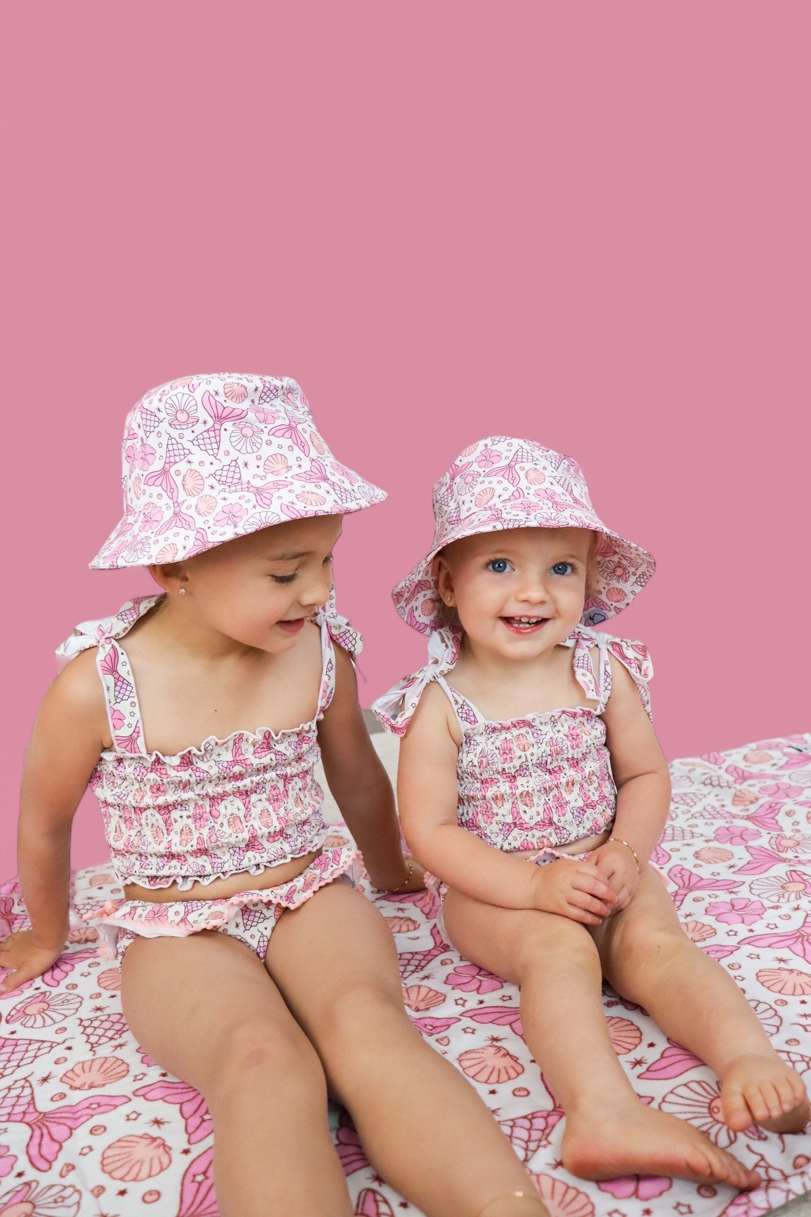 DREAM BIG LITTLE CO MAGICAL MERMAID DREAM SMOCKED TANKINI TWO PIECE SWIM SUITEveretts Place