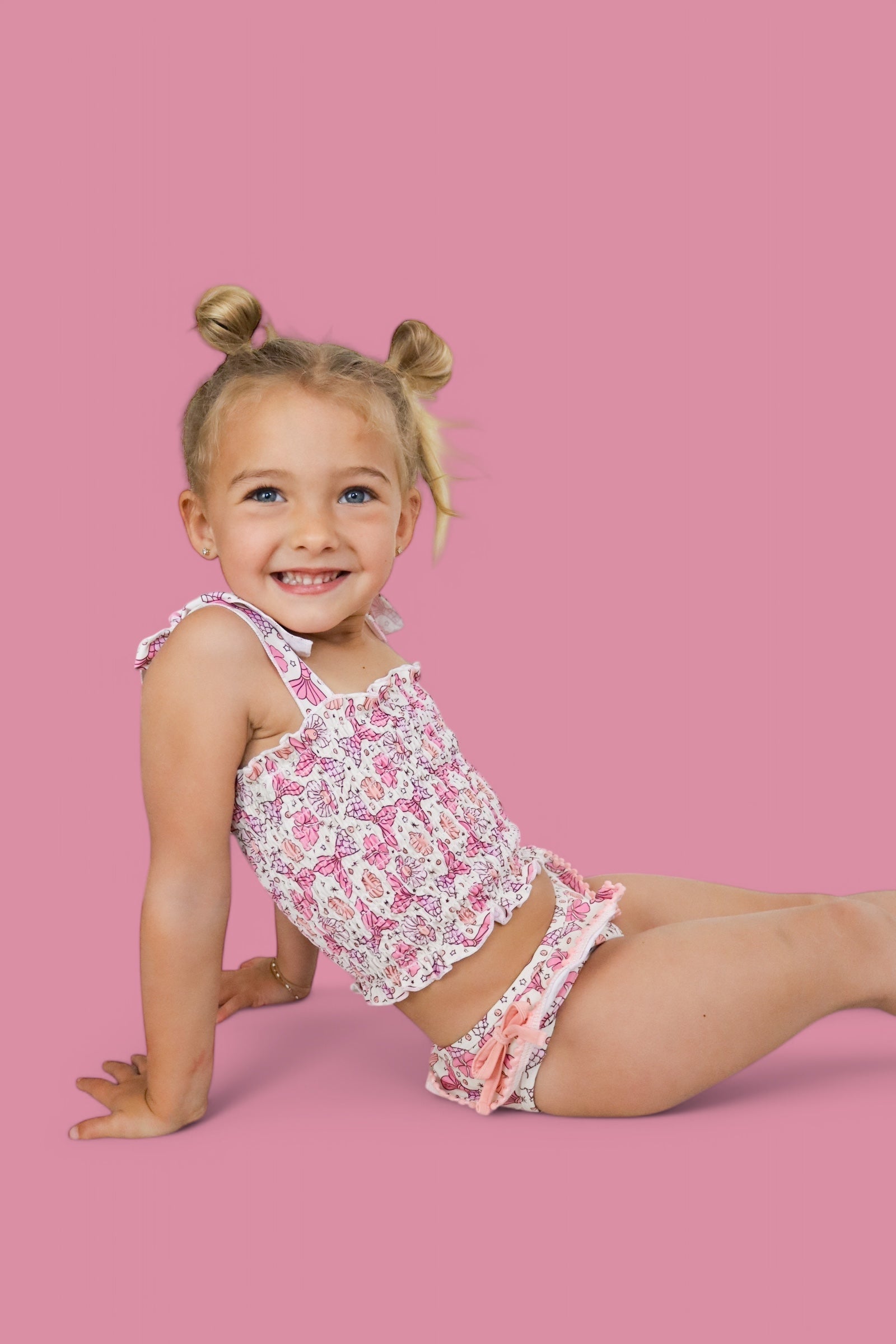 DREAM BIG LITTLE CO MAGICAL MERMAID DREAM SMOCKED TANKINI TWO PIECE SWIM SUITEveretts Place