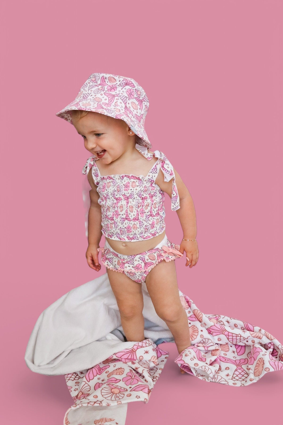 DREAM BIG LITTLE CO MAGICAL MERMAID DREAM SMOCKED TANKINI TWO PIECE SWIM SUITEveretts Place