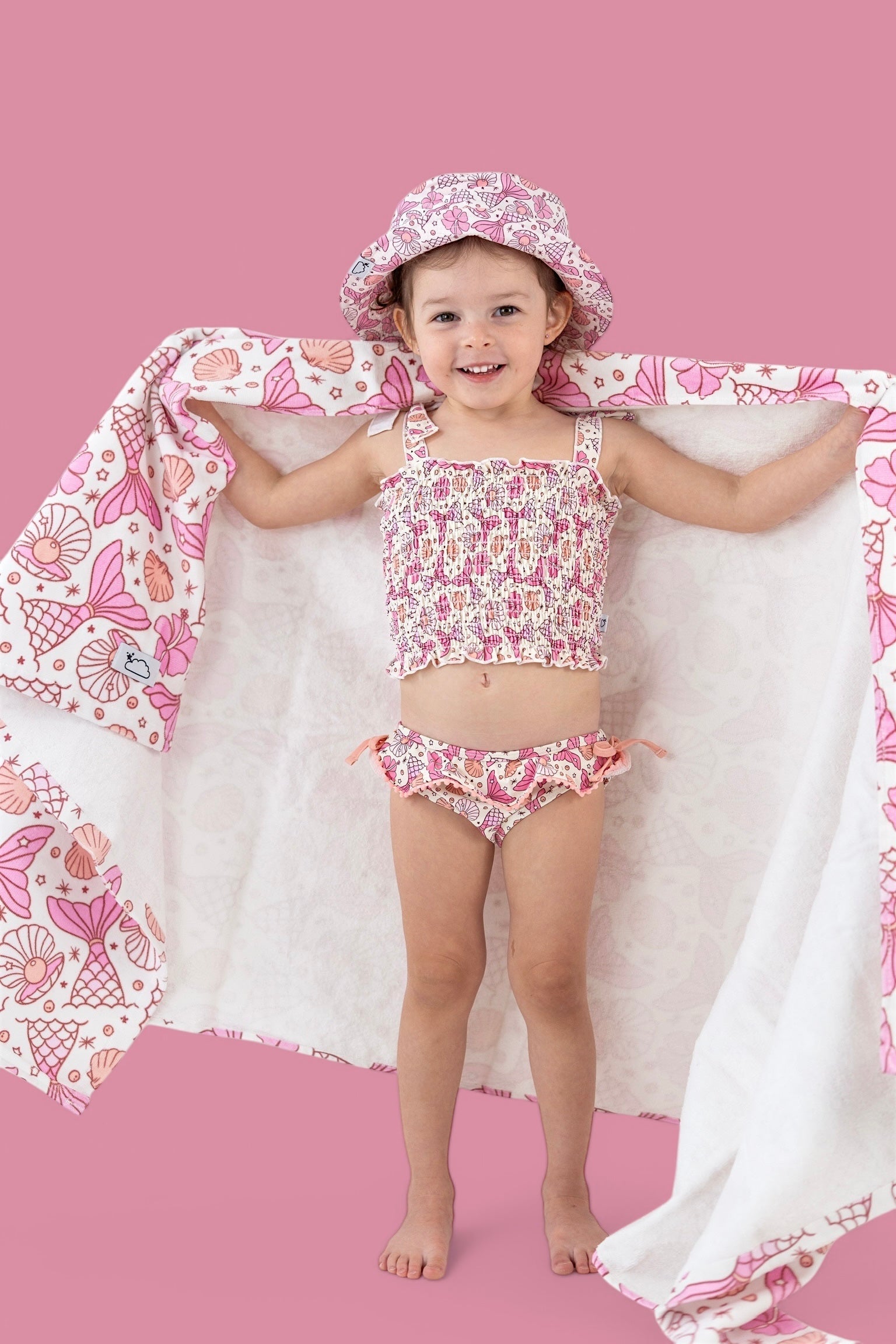 DREAM BIG LITTLE CO MAGICAL MERMAID DREAM SMOCKED TANKINI TWO PIECE SWIM SUITEveretts Place