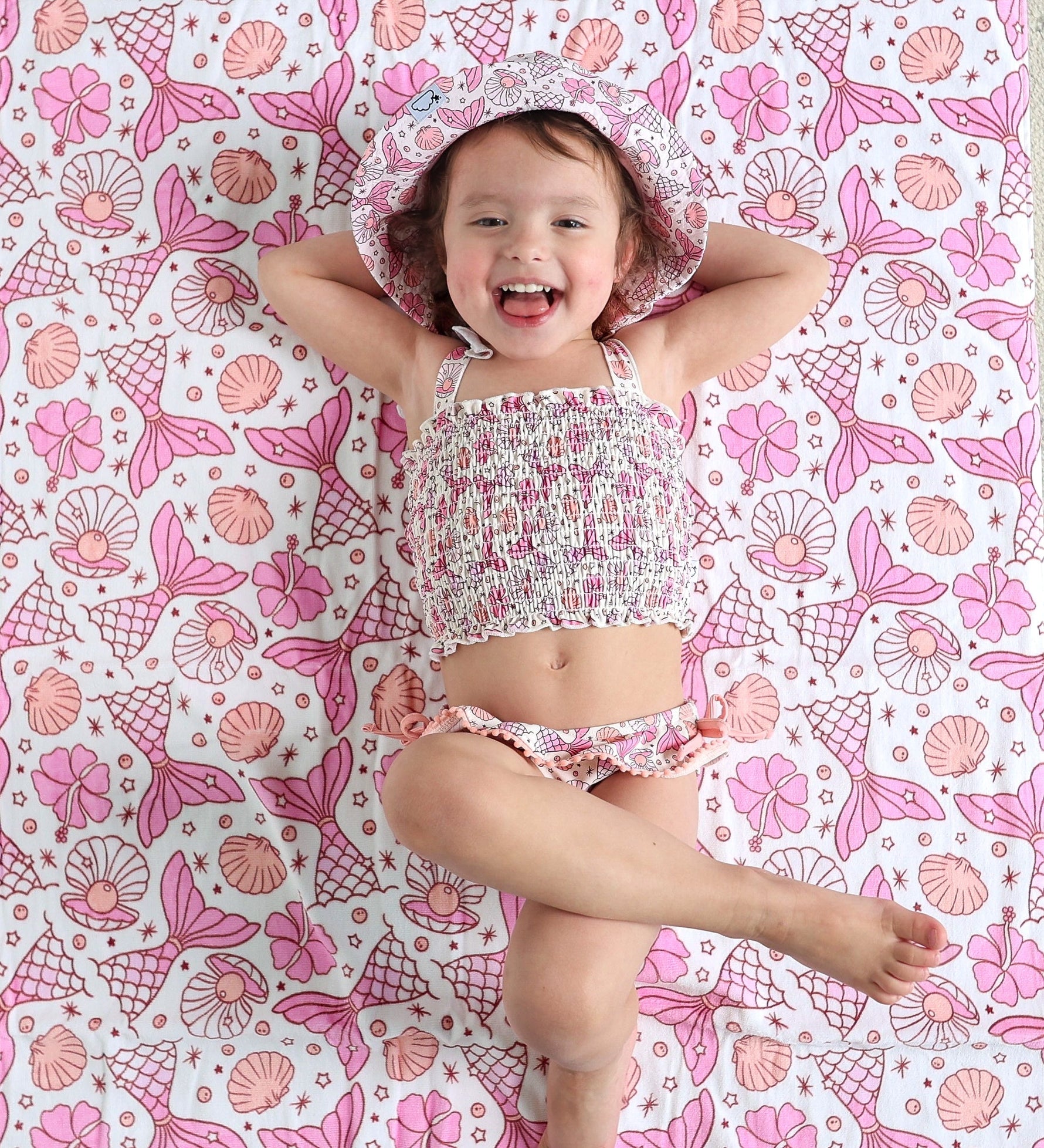 DREAM BIG LITTLE CO MAGICAL MERMAID DREAM SMOCKED TANKINI TWO PIECE SWIM SUITEveretts Place