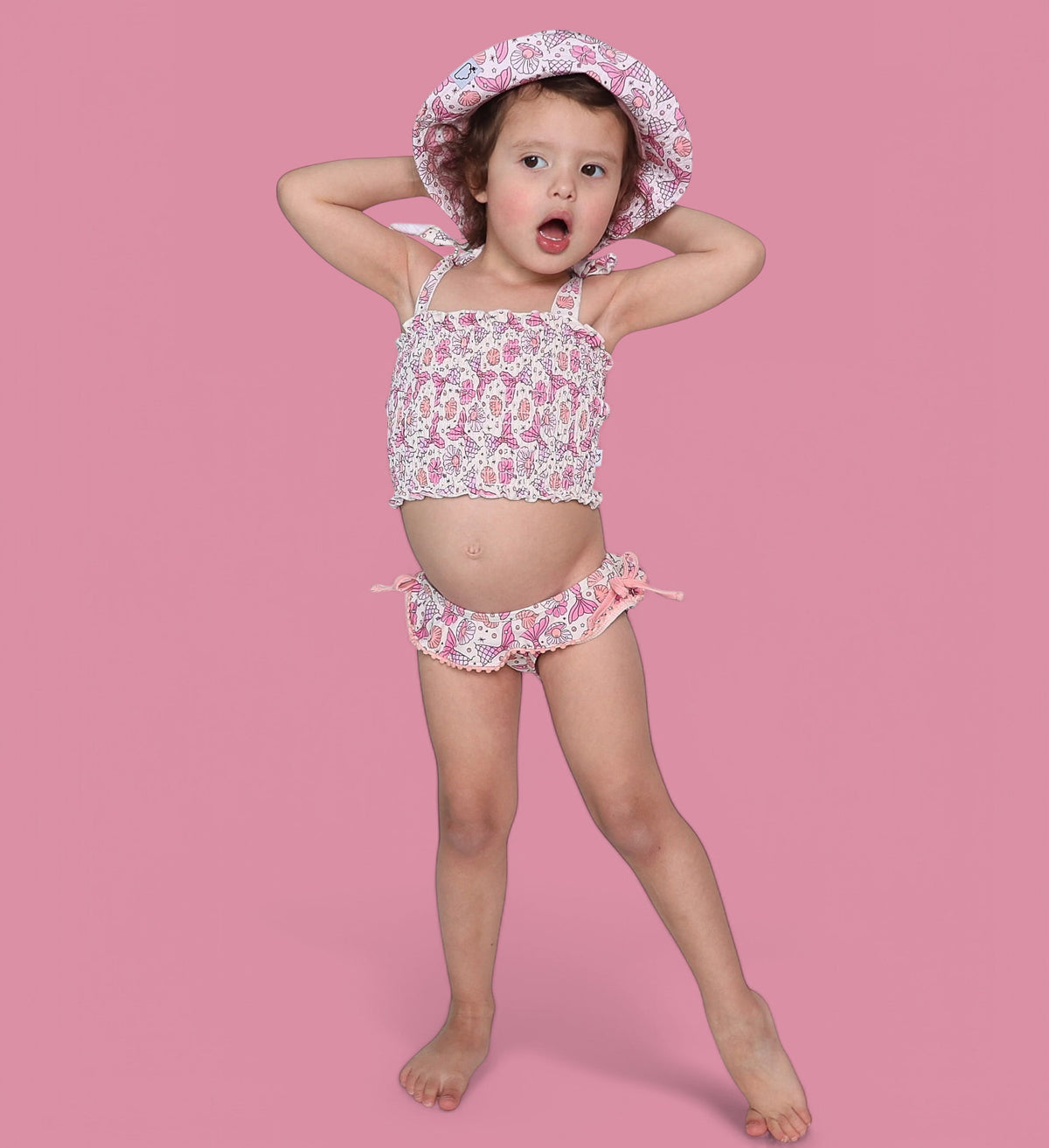 DREAM BIG LITTLE CO MAGICAL MERMAID DREAM SMOCKED TANKINI TWO PIECE SWIM SUITEveretts Place