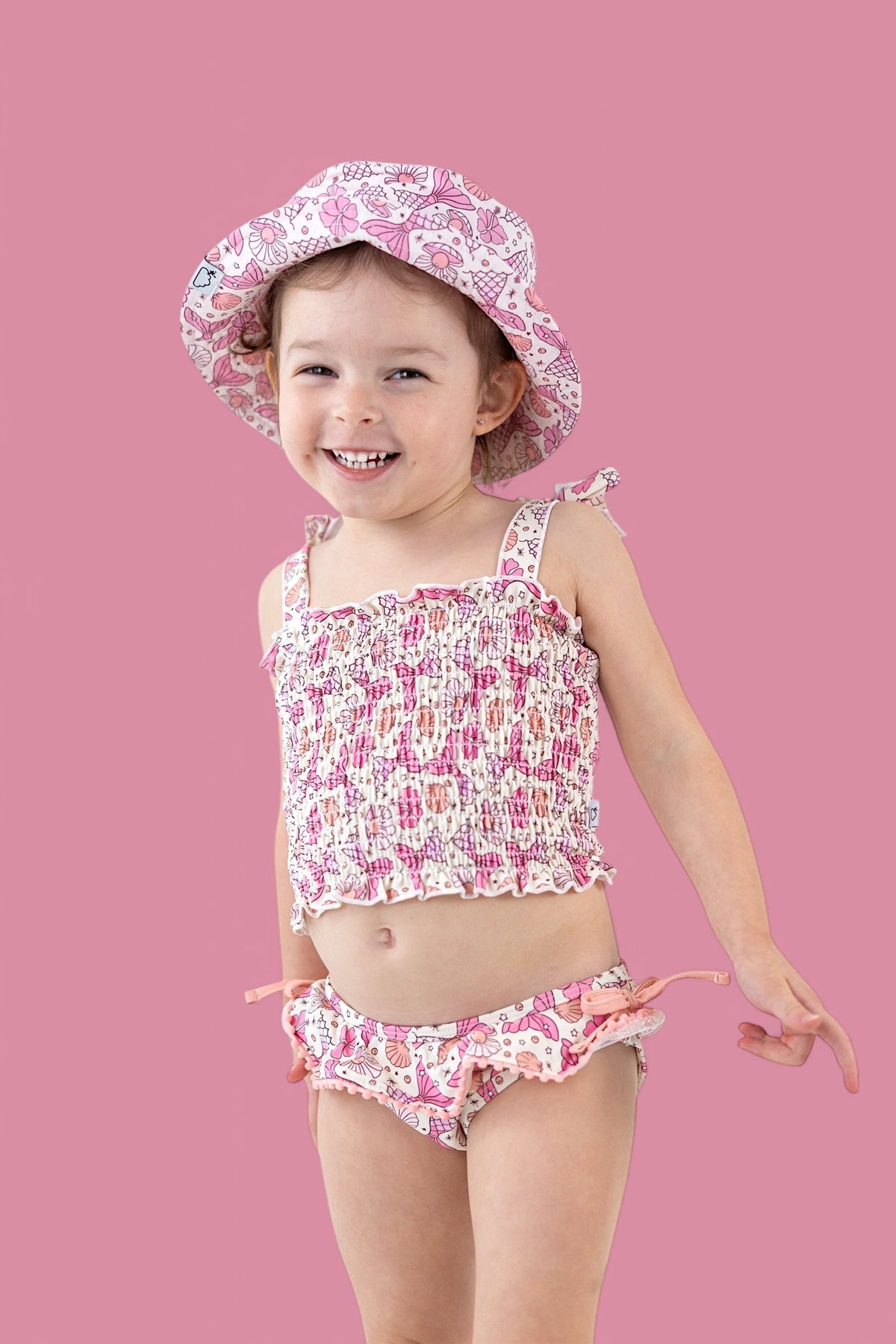 DREAM BIG LITTLE CO MAGICAL MERMAID DREAM SMOCKED TANKINI TWO PIECE SWIM SUITEveretts Place