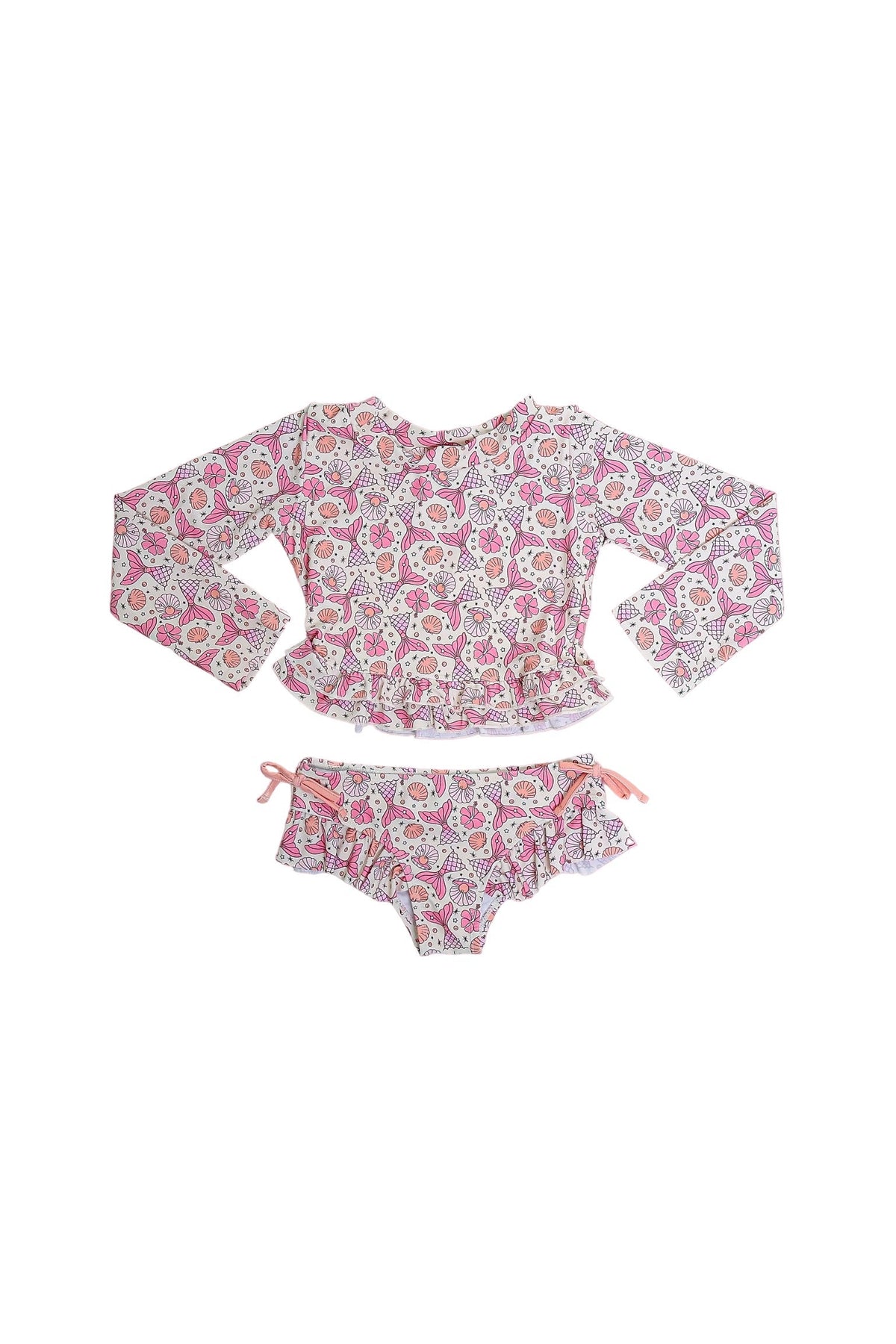 DREAM BIG LITTLE CO MAGICAL MERMAID DREAM TWO - PIECE RASH GUARD RUFFLE SWIM SUITEveretts Place
