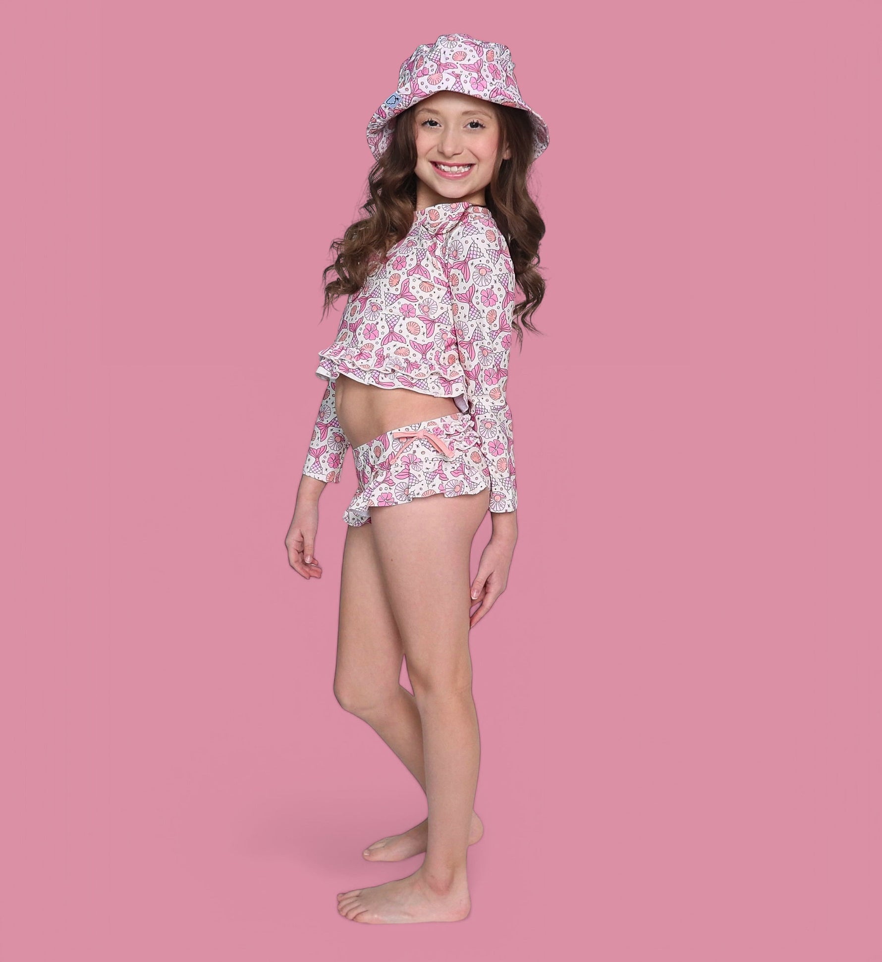 DREAM BIG LITTLE CO MAGICAL MERMAID DREAM TWO - PIECE RASH GUARD RUFFLE SWIM SUITEveretts Place