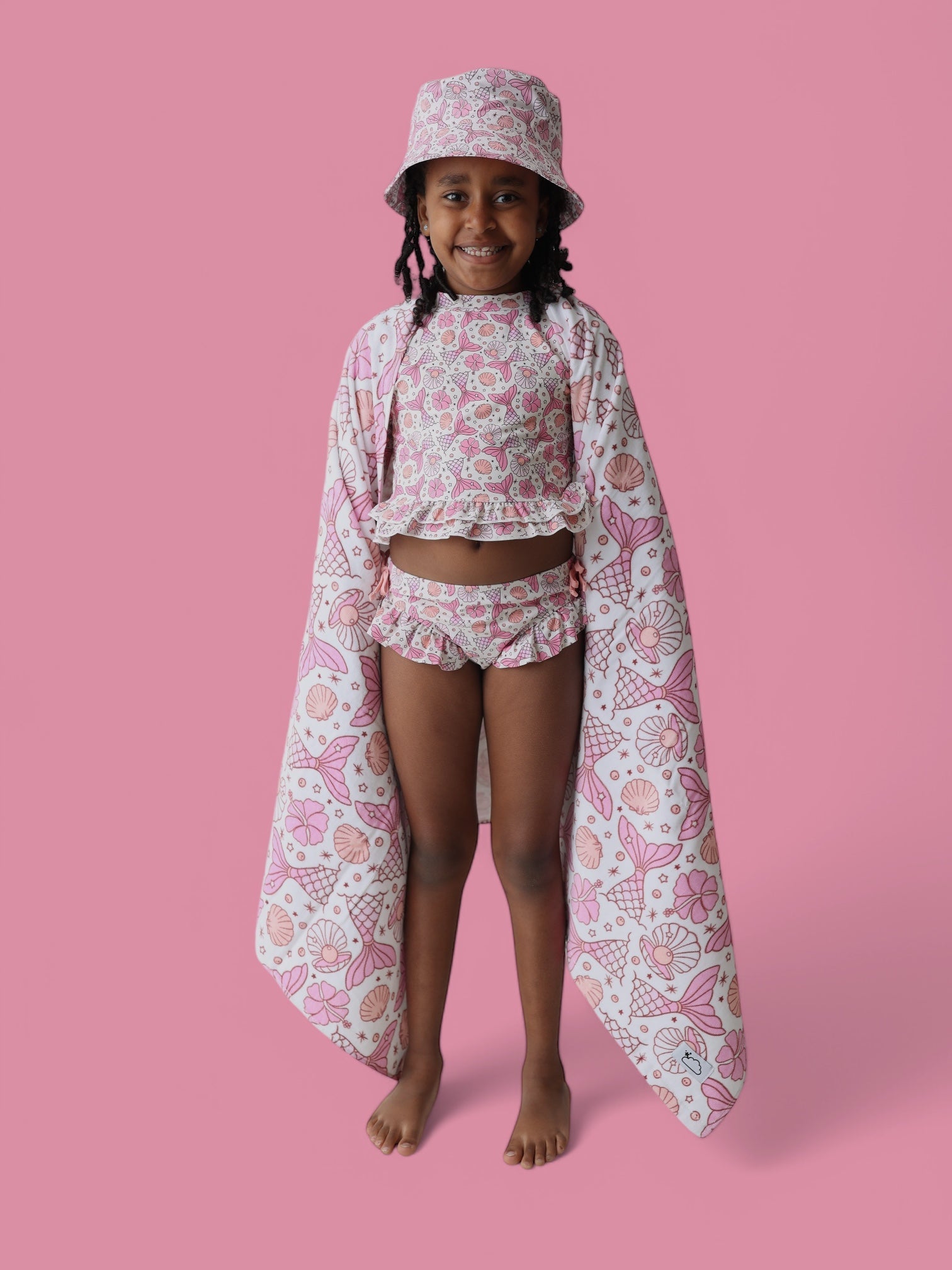 DREAM BIG LITTLE CO MAGICAL MERMAID DREAM TWO - PIECE RASH GUARD RUFFLE SWIM SUITEveretts Place