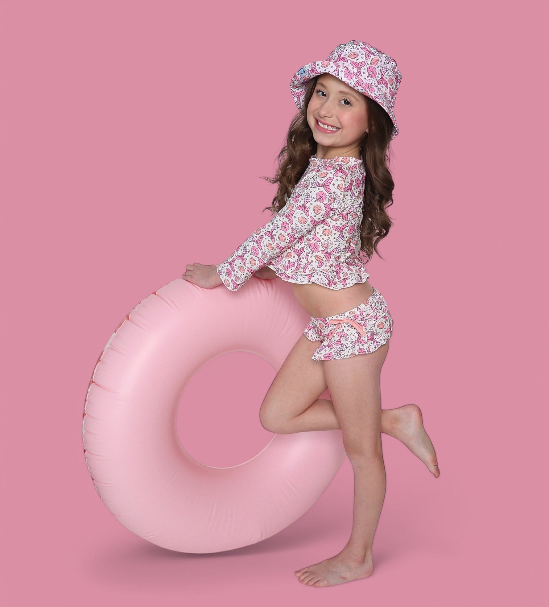DREAM BIG LITTLE CO MAGICAL MERMAID DREAM TWO - PIECE RASH GUARD RUFFLE SWIM SUITEveretts Place