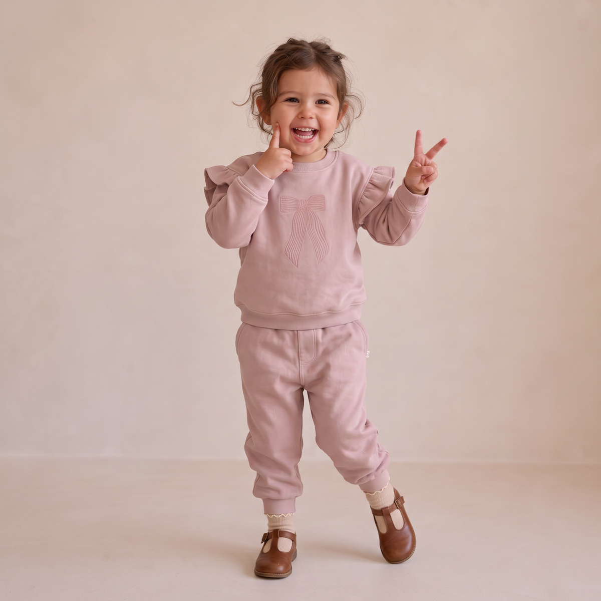 Organic Fleece Jogger Pants - Dusty Rose by Makemake Organics