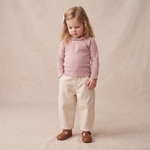Organic Twill Barrel Pants - Oat by Makemake Organics