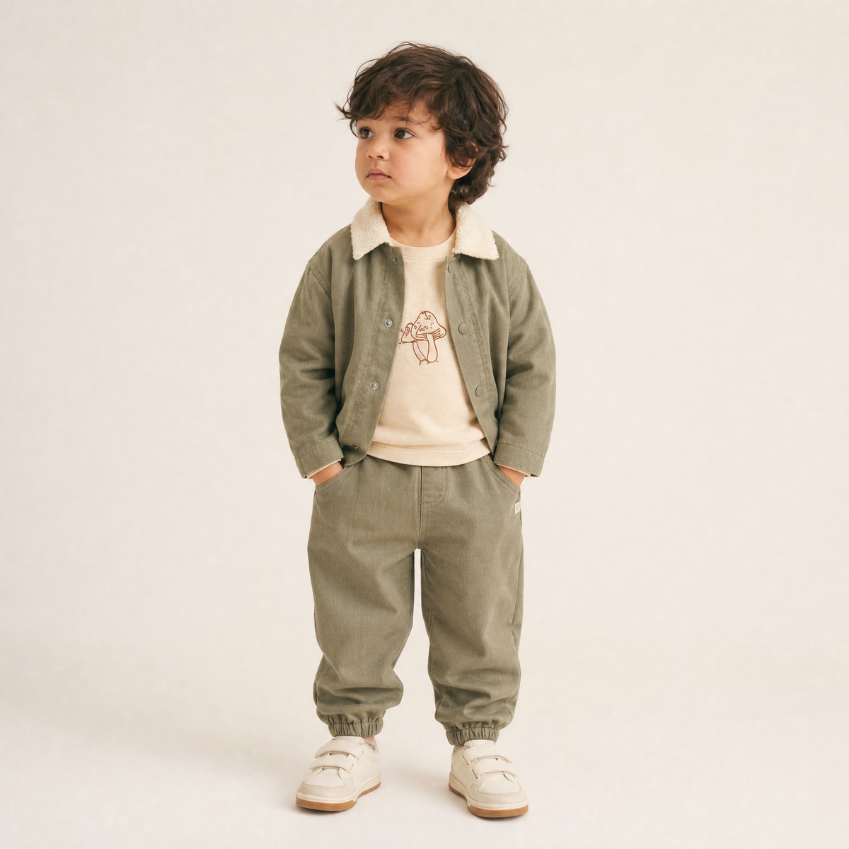 Organic Twill Joggers Pants - Olive by Makemake Organics