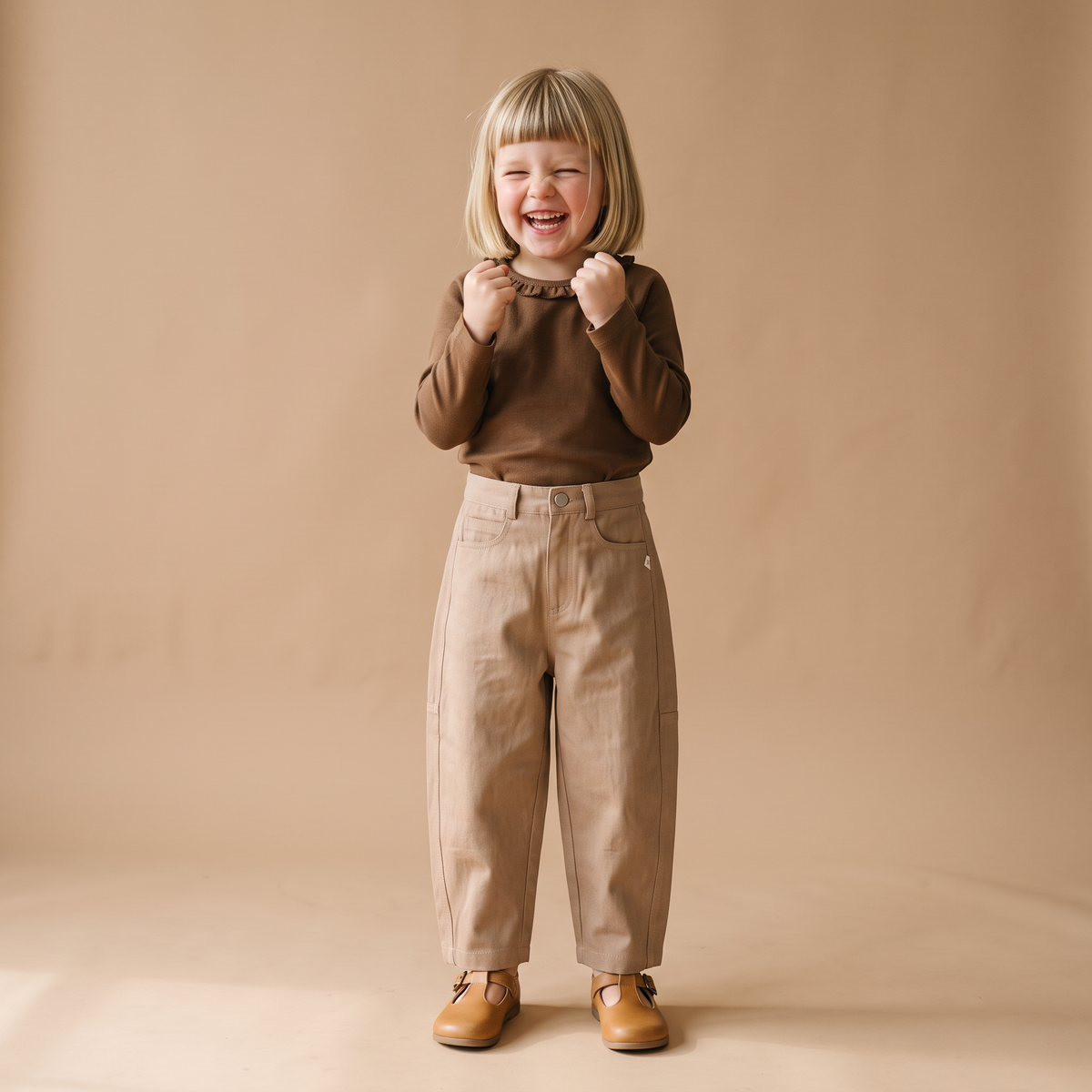 Organic Twill Barrel Pants - Taupe by Makemake Organics