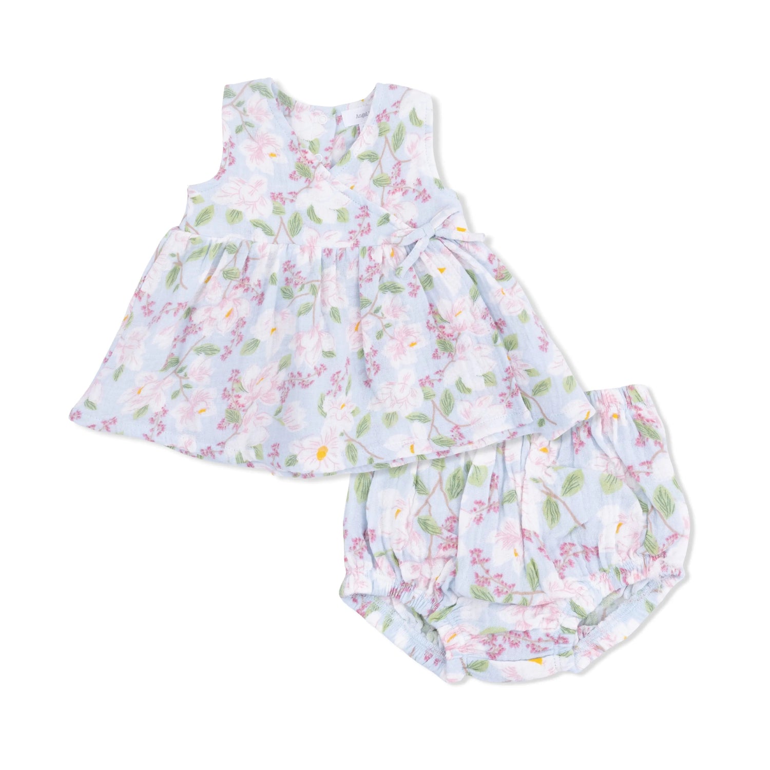 Magnolias - Kimono Dress and Bloomer - Baby & Toddler Clothing, White, Textile, Pink, One-piece garment | Everetts Place