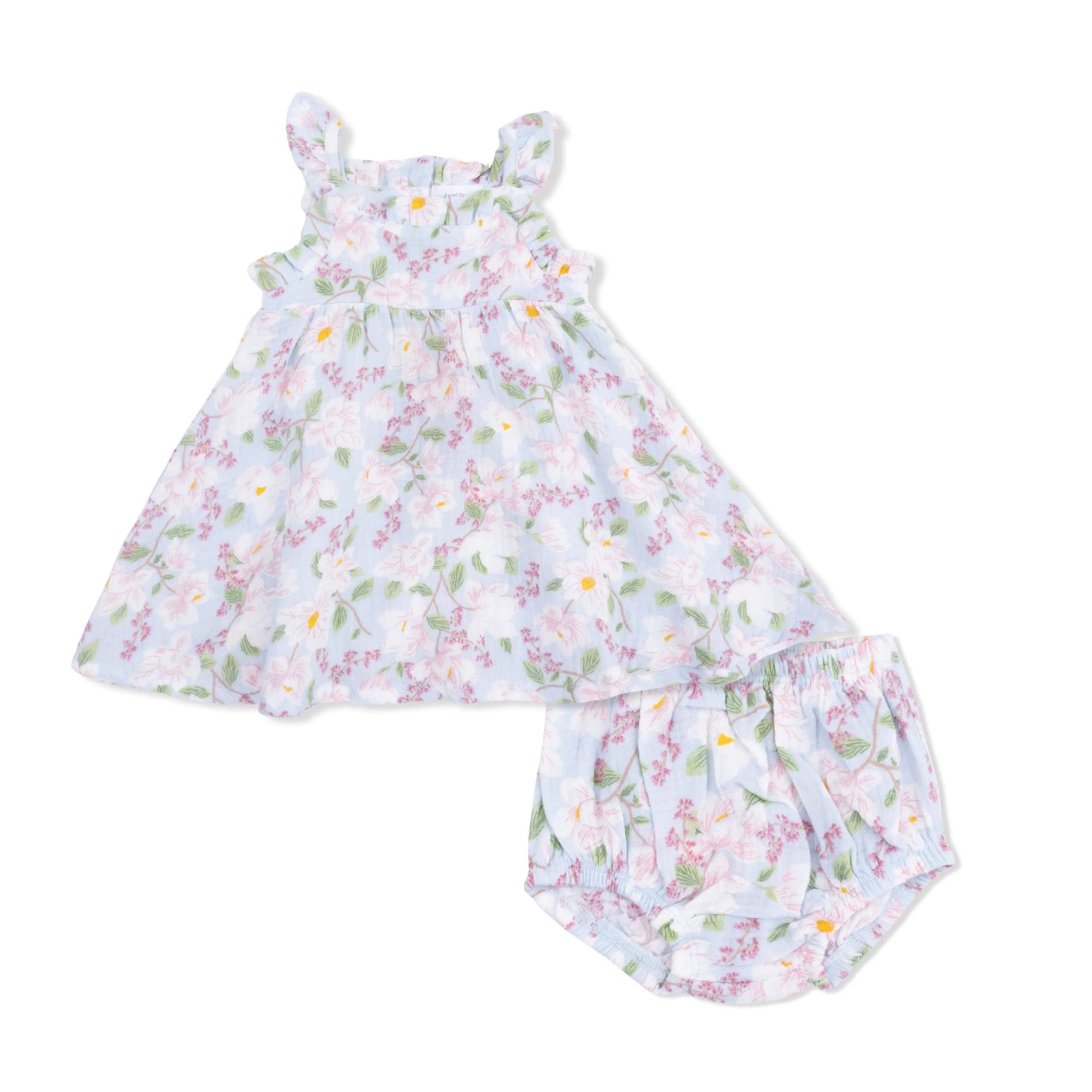 Angel Dear Magnolias - Paperbag Ruffle Sundress with Bloomer - 