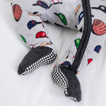 Bam & Stitch Major League Buddies Bamboo Convertible Romper | Baseball Zipper Sleeper - 