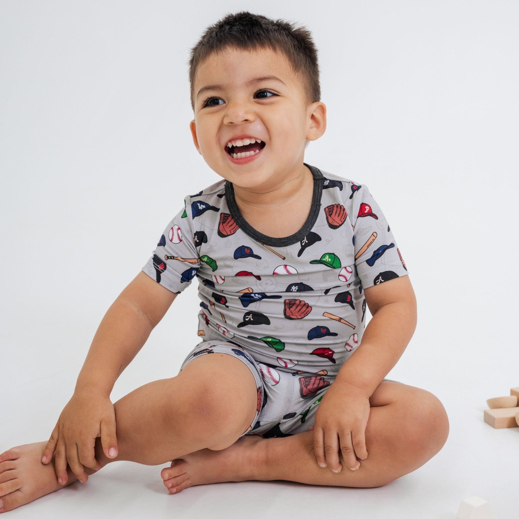 Bam & Stitch Major League Buddies Bamboo Short Sleeve Pajamas | Baseball Kids Set - 