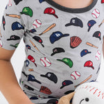 Bam & Stitch Major League Buddies Bamboo Short Sleeve Pajamas | Baseball Kids Set - 