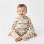 Makemake Organics Makemake Organics 2 - Way Zip Romper Terra Stripes