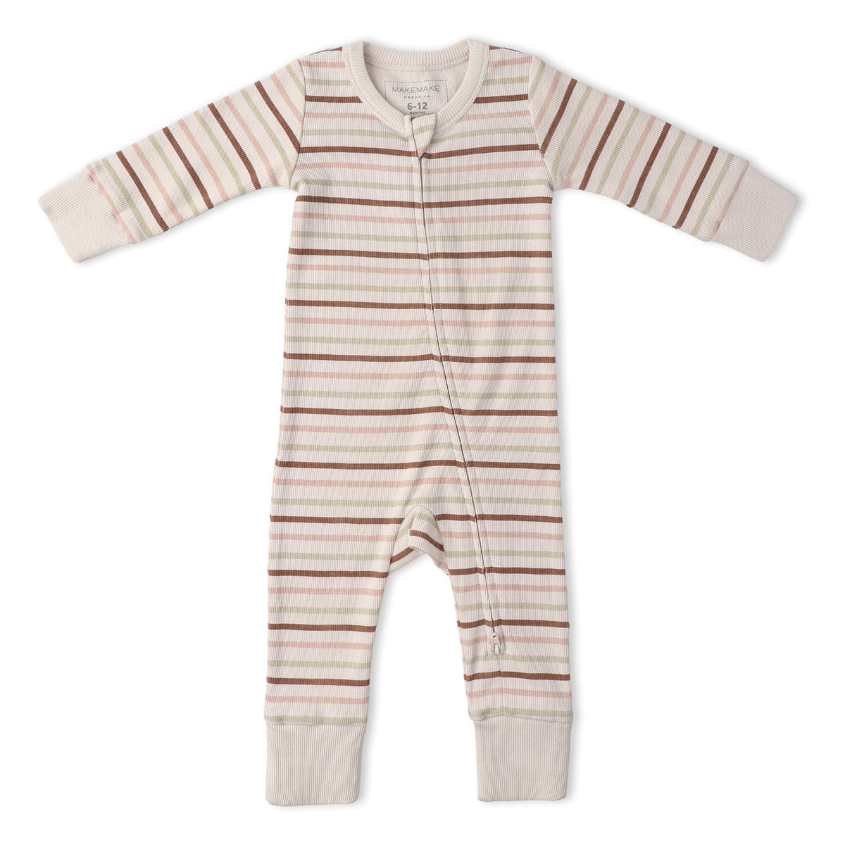 Makemake Organics Makemake Organics 2 - Way Zip Romper Terra Stripes