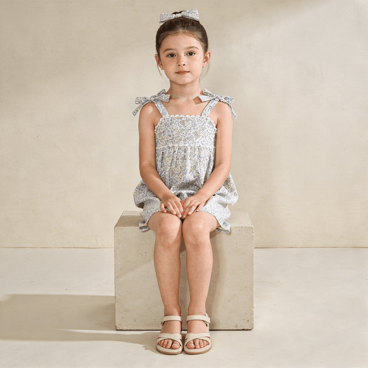 Organic Tie Up Top & Shorts Set - Tulle Floral - Dress, Day Dress, One-piece garment, Baby & Toddler Clothing, Child | Everetts Place