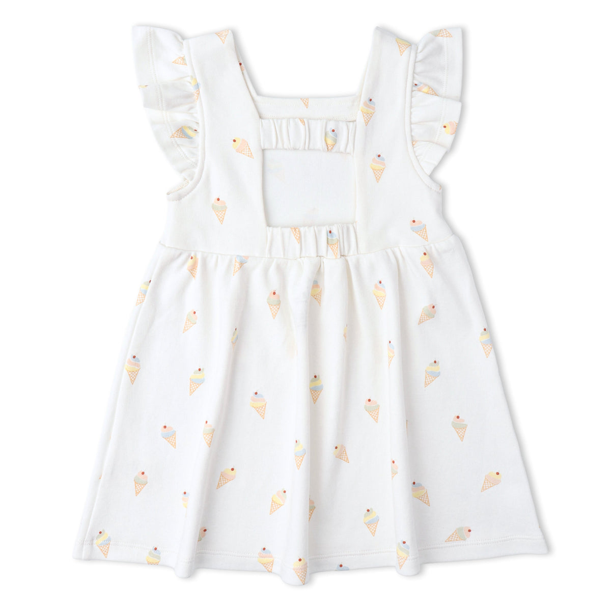 Makemake Organics Makemake Organics Baby Dress Cutout Back Ice Cream Print Breathable Interlock Fabric