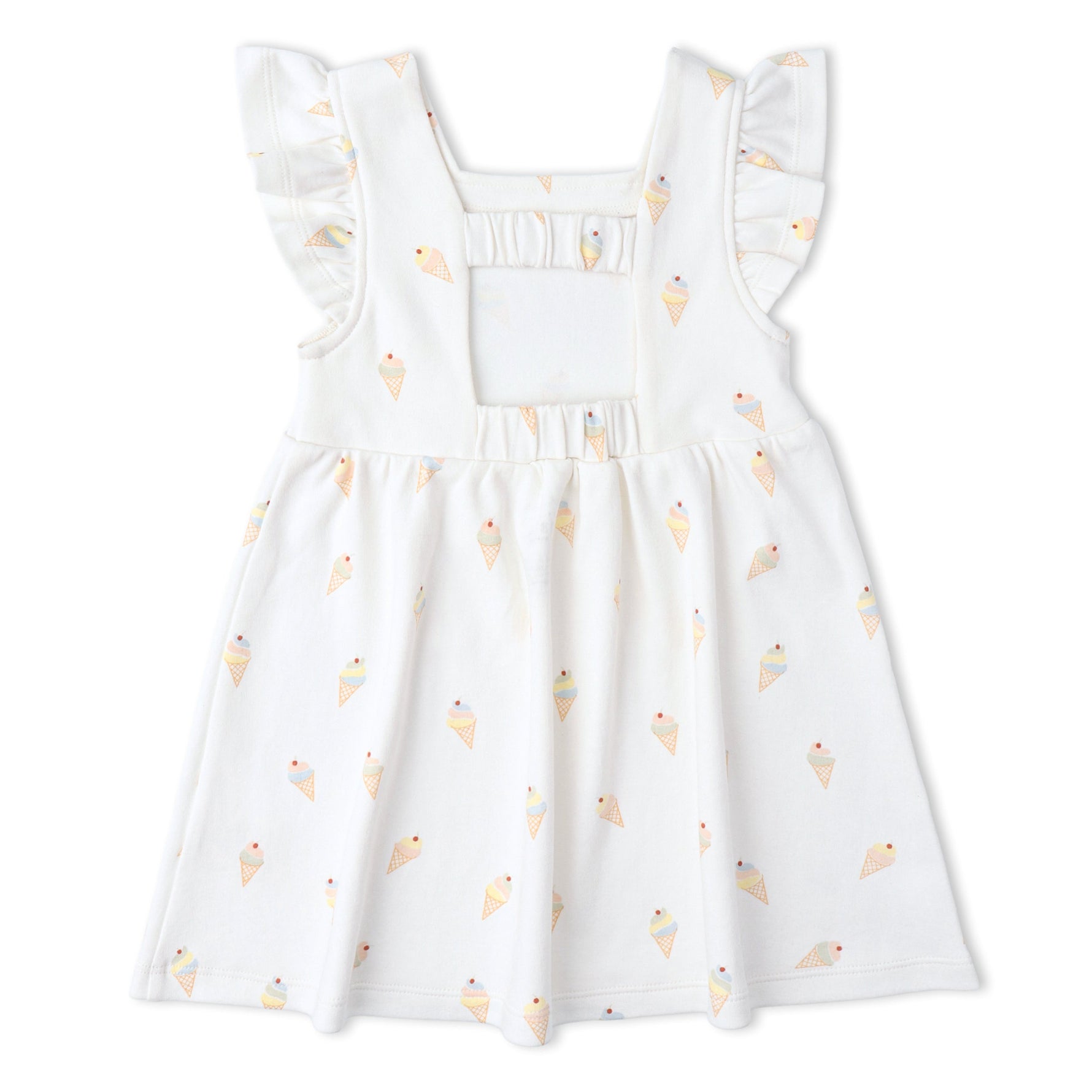 Makemake Organics Makemake Organics Baby Dress Cutout Back Ice Cream Print Breathable Interlock Fabric