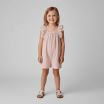 Organic Flutter Jumpsuit - Coral Stripes - Dress, One-piece garment, Day Dress, Baby & Toddler Clothing, Fashion | Everetts Place