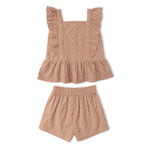 Makemake Organics Makemake Organics Baby Organic Eyelet Top And Shorts Set