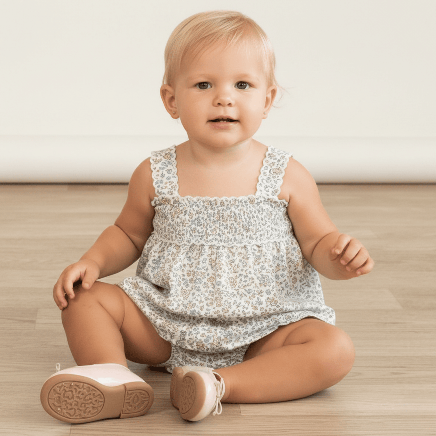 Organic Scalloped Top & Bloomers Set - Tulle Floral - Baby & Toddler Clothing, Dress, One-piece garment, Day Dress, Child | Everetts Place