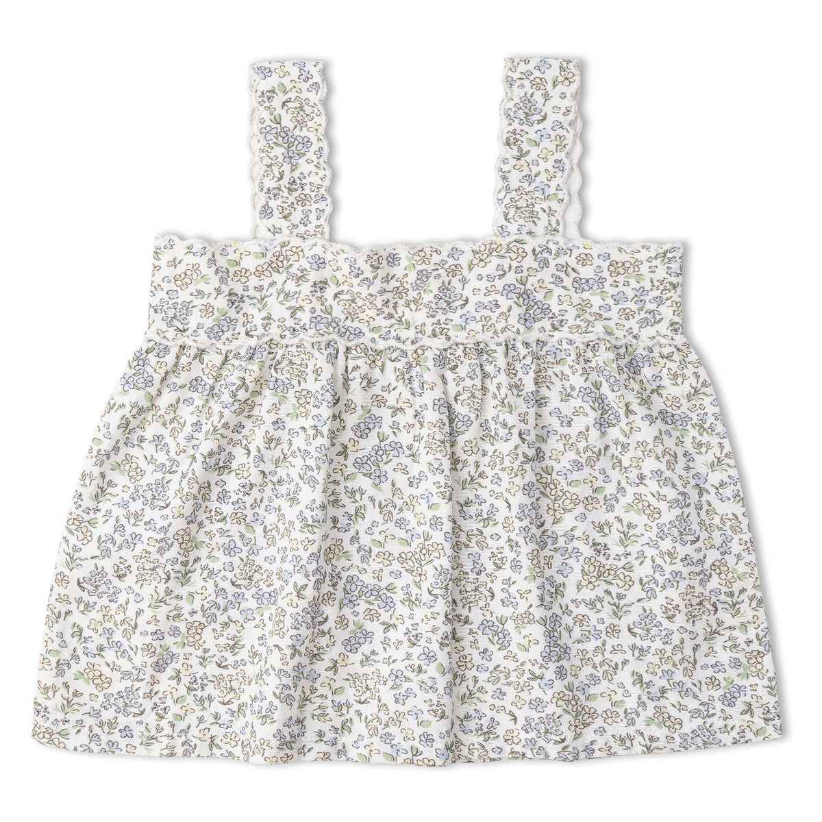 Makemake Organics Makemake Organics Baby Outfit Scalloped Top And Bloomers Two Piece Set Lavender Linen - Cotton Blend