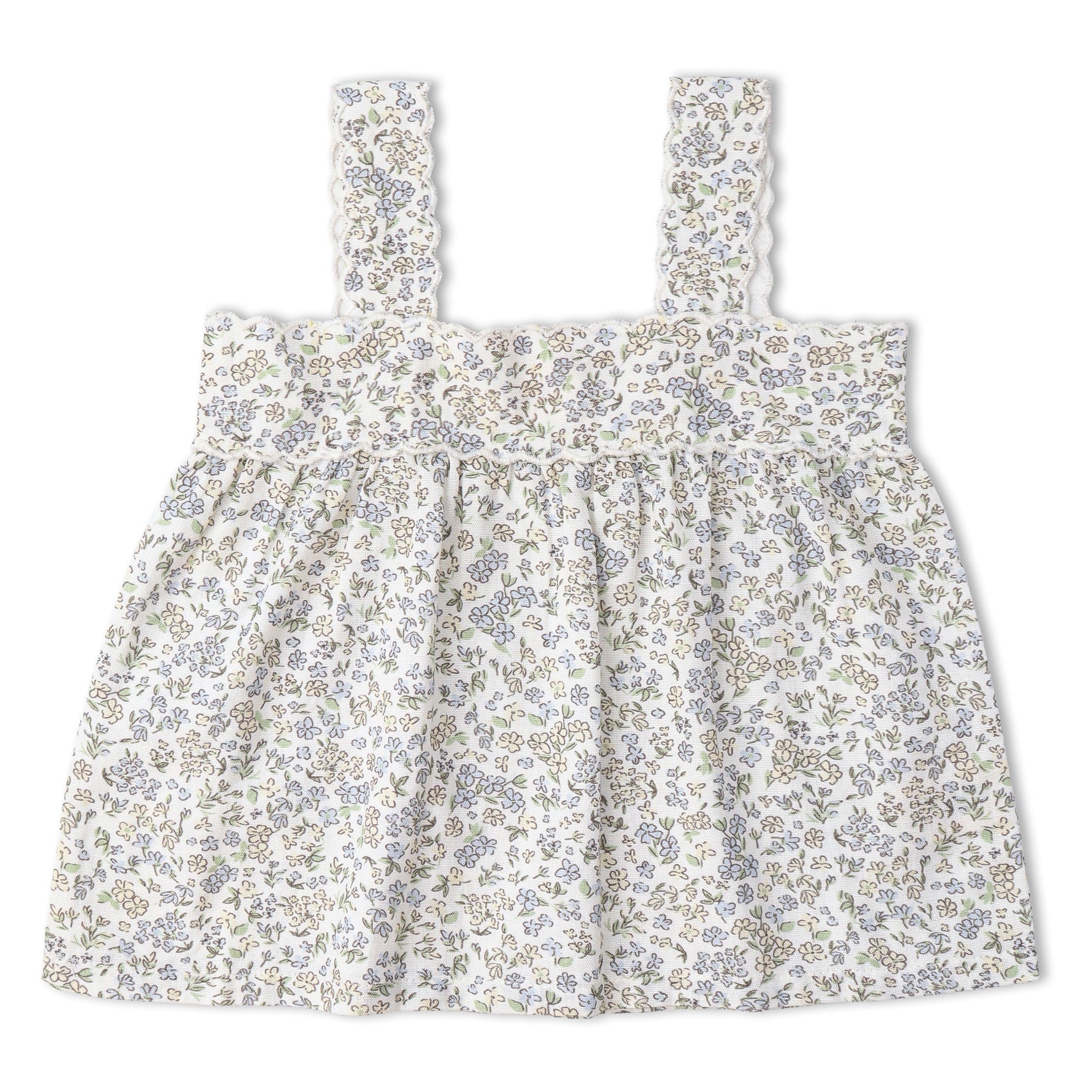Makemake Organics Makemake Organics Baby Outfit Scalloped Top And Bloomers Two Piece Set Lavender Linen - Cotton Blend